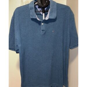 Tommy Hilfiger Aqua color Classic Fit Coupe Classique Short Sleeve Polo 2X